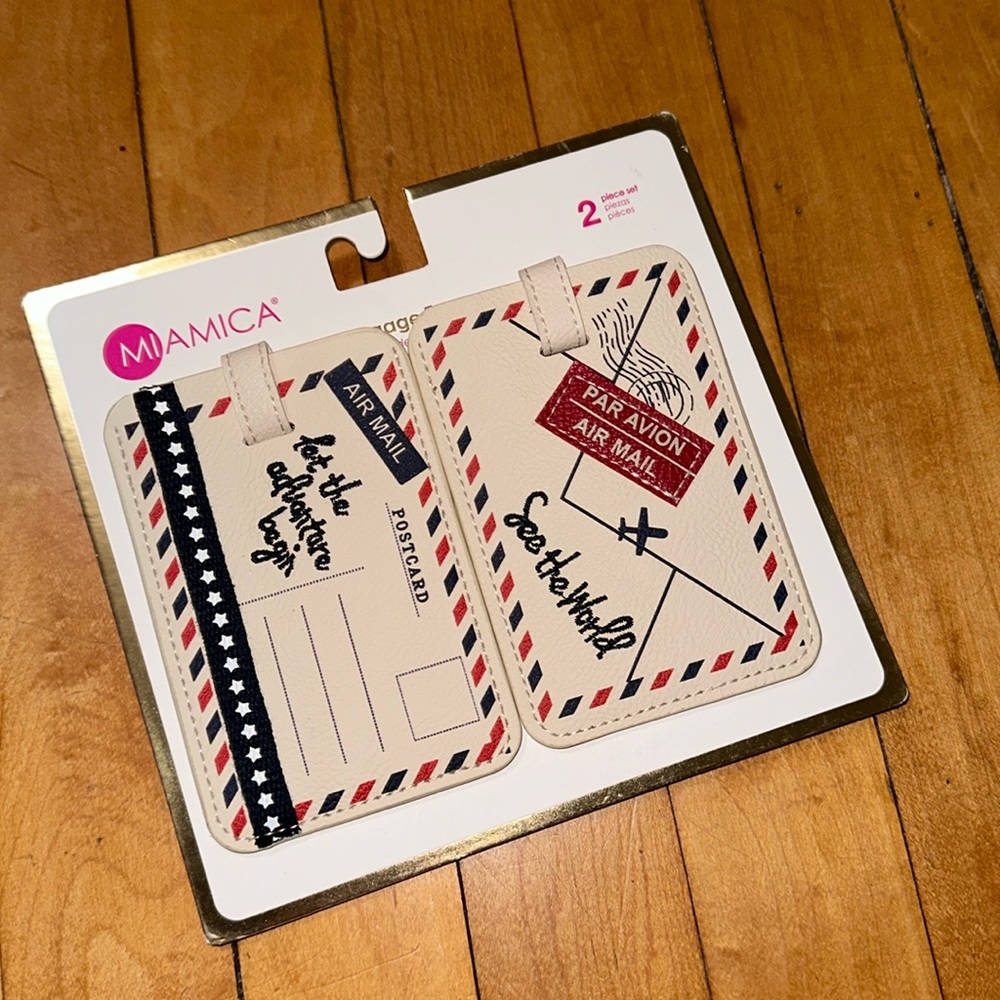 MIAMICA 2 PIECE LUGGAGE TAG SET TRAVEL BAGS
